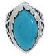 Southwestern Turquoise Silver Ring Size 5-1/4 TX38958
